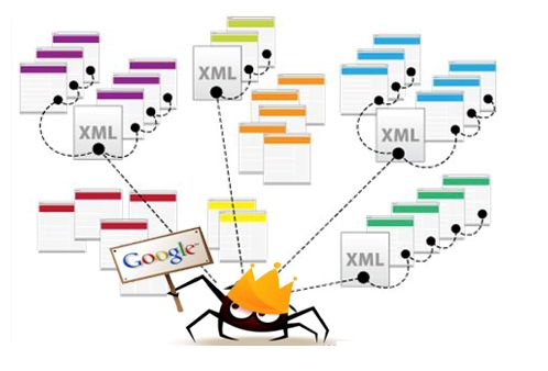 Search engine crawler discovering and scanning website pages for indexing.
