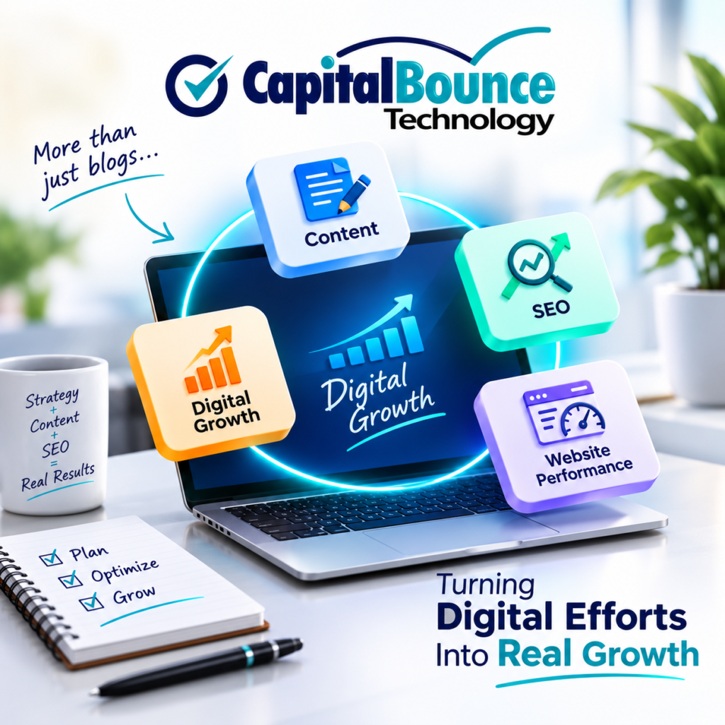 Capital Bounce Technology digital marketing strategy with content, SEO, website performance and digital growth